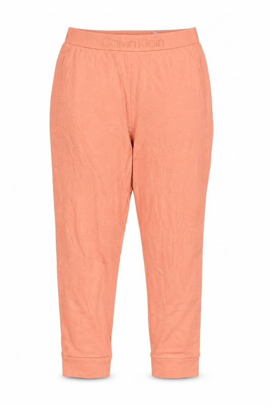 Calvin Klein Women’s Pink S Cotton Blend Logo Cuffed Jogger Trousers