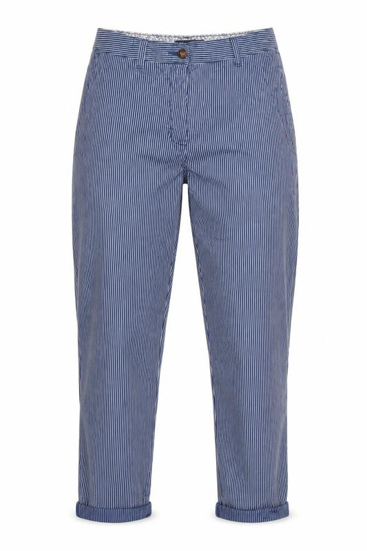 Marks and Spencer Women’s Blue Stripe UK 8 Short Chino Trousers