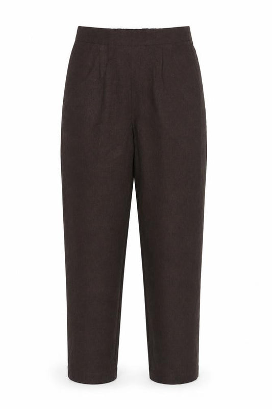 Bonmarché Women's Brown Size 10 Straight Leg Elastic Waist Trousers