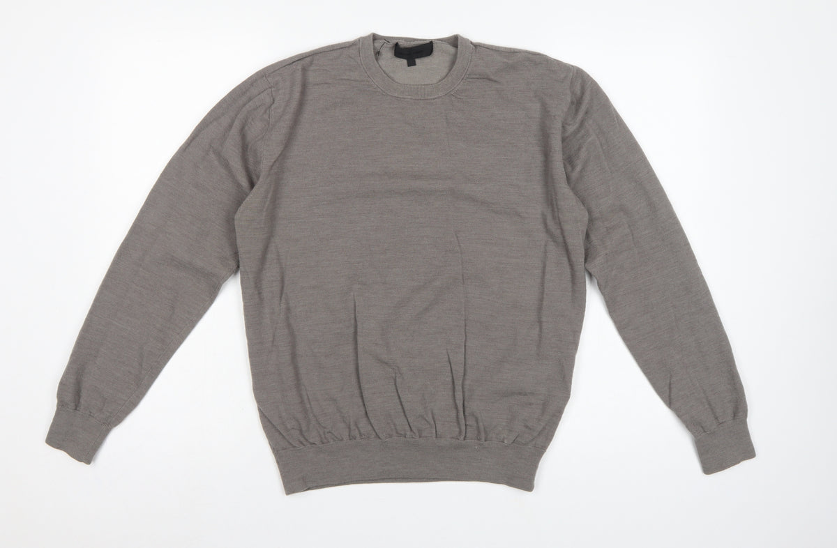 Nicole Farhi Men’s Grey Wool Blend Crew Neck Pullover Jumper L
