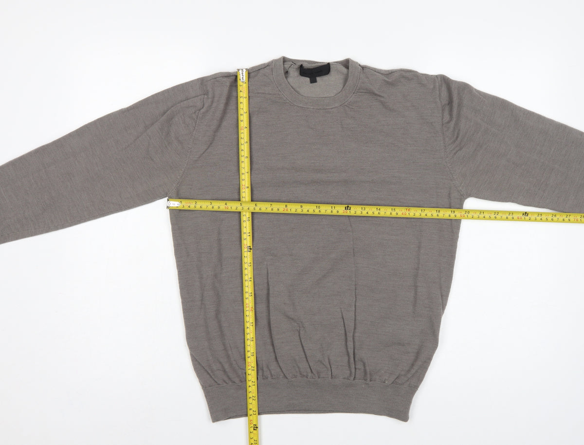 Nicole Farhi Men’s Grey Wool Blend Crew Neck Pullover Jumper L