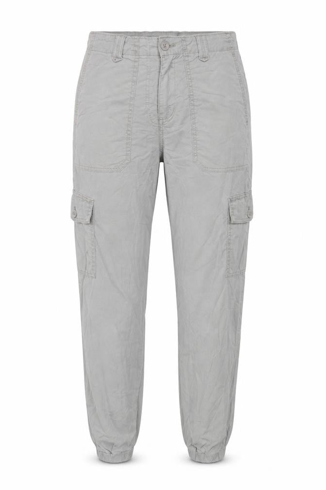 M&S Women Light Grey UK 8 Regular Cargo Trousers Elasticated Cuffs