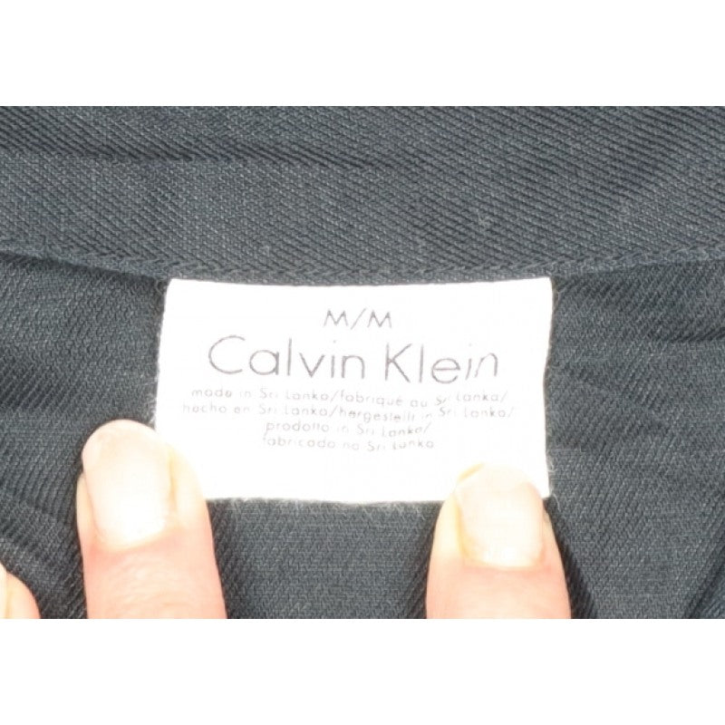Calvin Klein Men’s Black M Long Sleeve Button-Up Shirt Point Collar