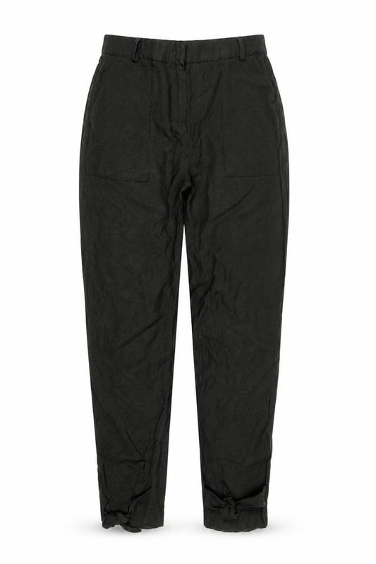 Mint Velvet Women Black UK 8L Cargo Trousers Elastic Waist Pockets