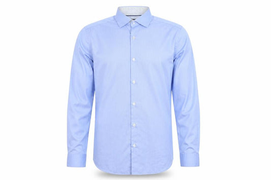 DKNY Men’s Blue 15.5 Cotton Striped Long Sleeve Dress Shirt
