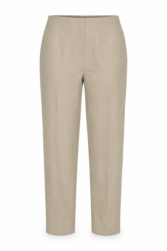 Marks and Spencer Women Beige UK 10 Regular Tapered Tailored Trousers