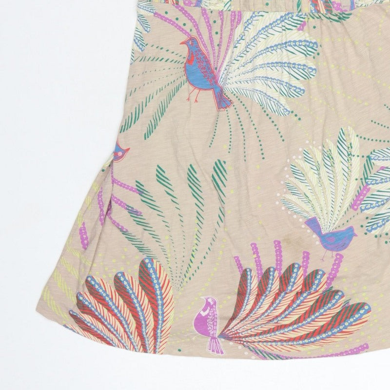 White Stuff Women's Multicoloured Bird Print Wrap Dress UK 12