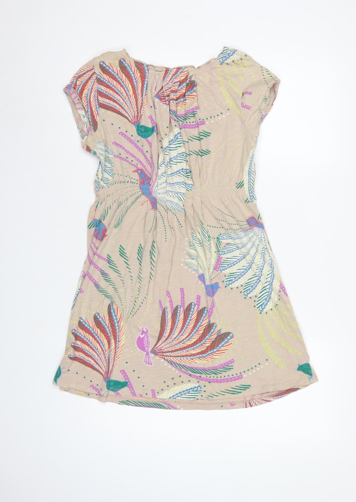 White Stuff Women's Multicoloured Bird Print Wrap Dress UK 12