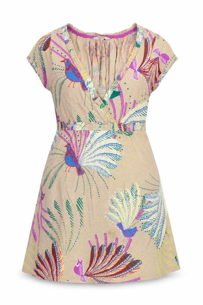 White Stuff Women's Multicoloured Bird Print Wrap Dress UK 12