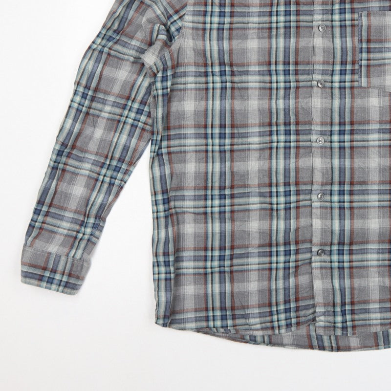 Boston Crew Men's Grey Plaid Cotton XL Regular Button-Down Shirt