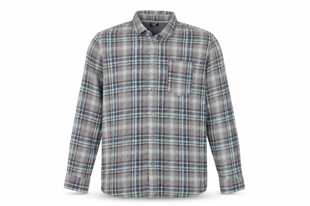 Boston Crew Men's Grey Plaid Cotton XL Regular Button-Down Shirt