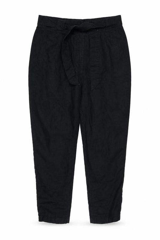 Marks and Spencer Women Black UK 16 Paperbag Tapered Trousers