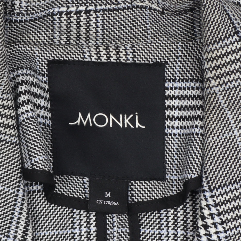 Monki Women Grey Check Blazer UK 14 M Single-Breasted Tailored