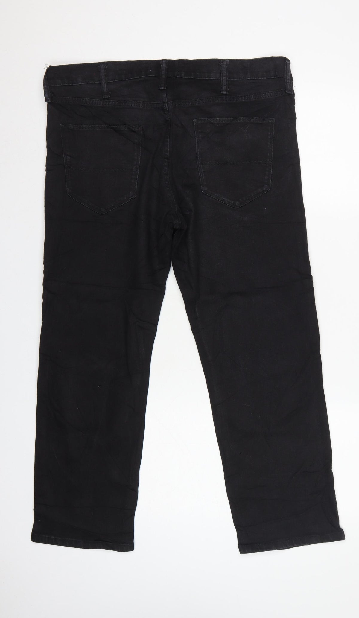 Marks and Spencer Men Black 36 Straight Fit Stretch Jeans W36 L29
