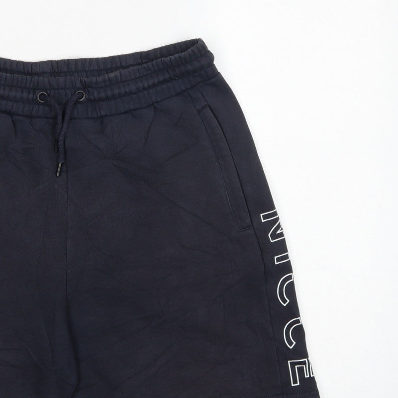 NICCE Men’s Blue M Sweat Shorts Drawstring Logo Pockets
