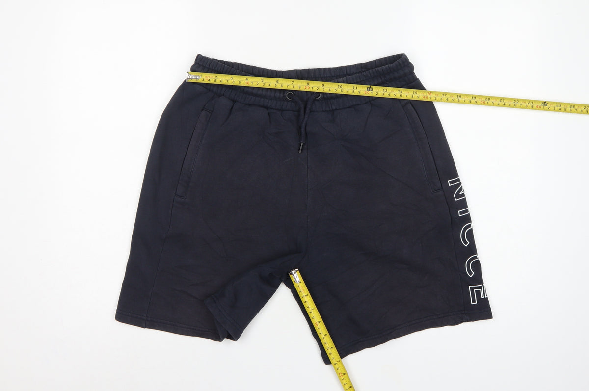 NICCE Men’s Blue M Sweat Shorts Drawstring Logo Pockets