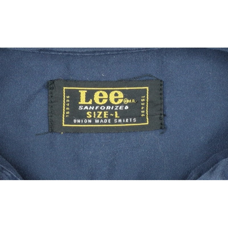 Lee Men’s Navy Blue L Long Sleeve Button-Down Cotton Shirt