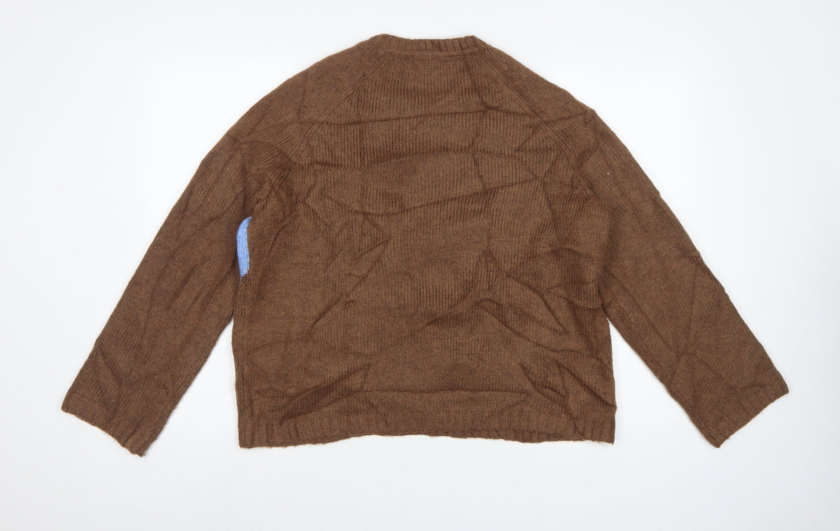 Marks and Spencer Women’s Brown Argyle Knit Jumper Size M