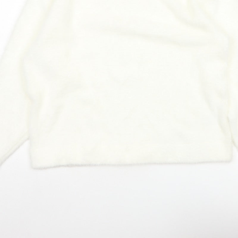 Marks & Spencer Women's Ivory M Regular Fuzzy V-Neck Jumper Long Sleeve