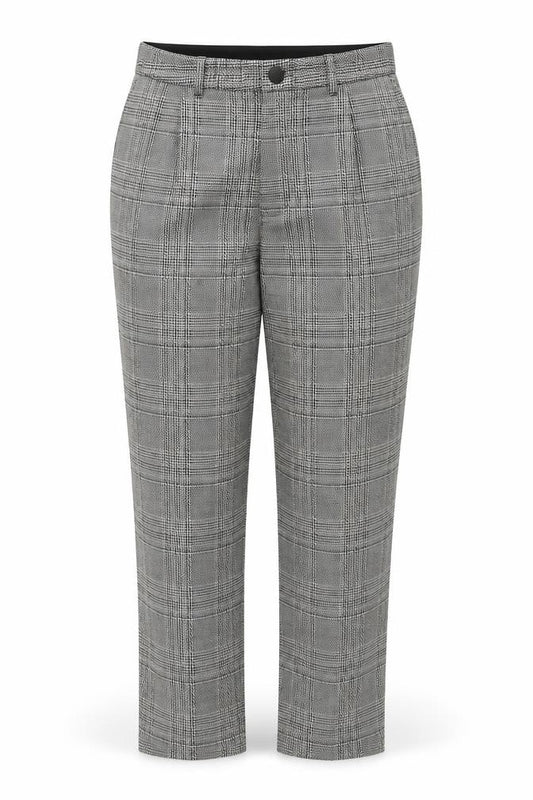 Papaya Women’s Grey Check Slim Leg Trousers UK 12 Stretch Workwear