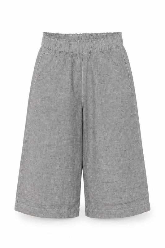 Marks and Spencer Women’s Blue Check UK 8 Cropped Wide-Leg Trousers