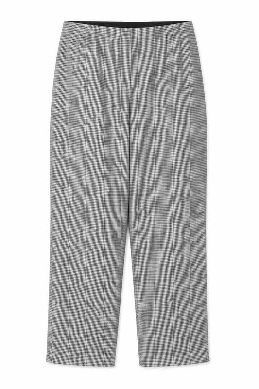 Marks & Spencer Women Black Check Size 18 Straight Stretch Trousers