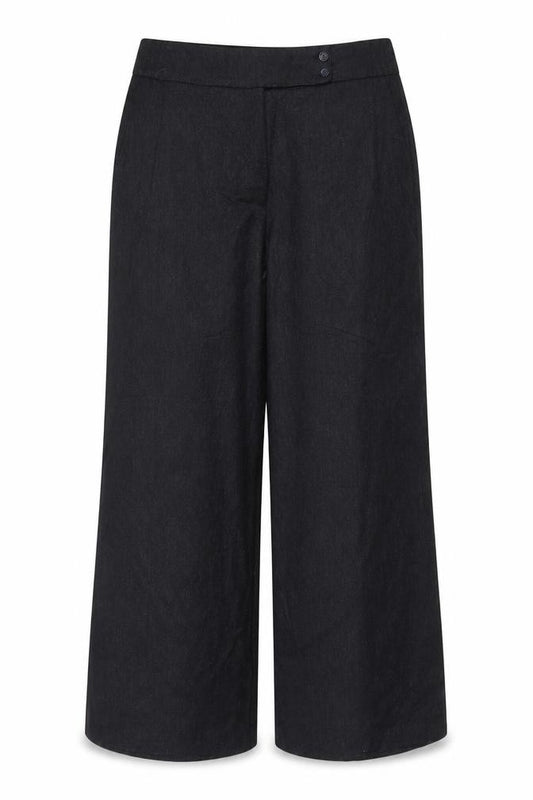 M&S Autograph Women Black UK 14 Long Cashmere Blend Wide Leg Trousers