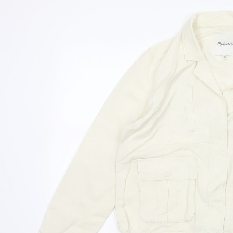 Madewell Women’s Ivory Linen Blend Utility Jacket Size M