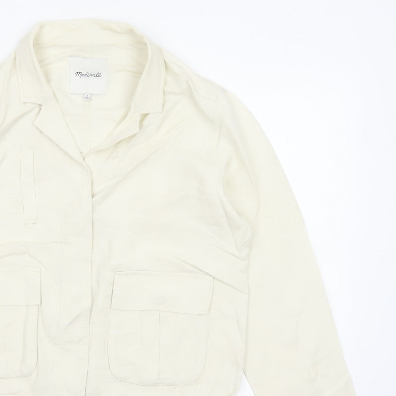 Madewell Women’s Ivory Linen Blend Utility Jacket Size M