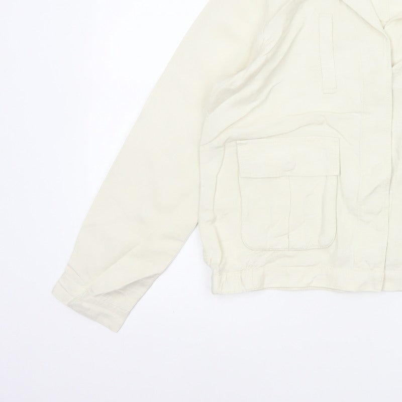 Madewell Women’s Ivory Linen Blend Utility Jacket Size M