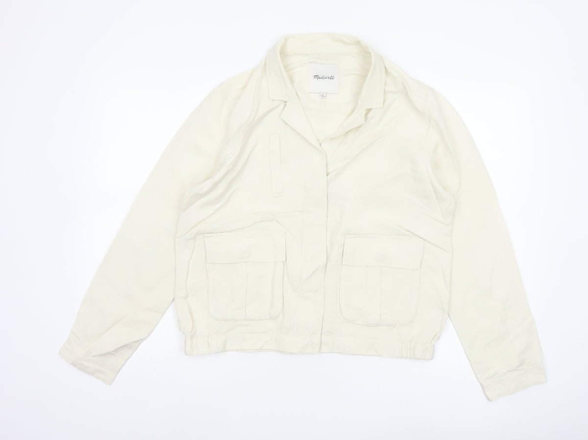 Madewell Women’s Ivory Linen Blend Utility Jacket Size M