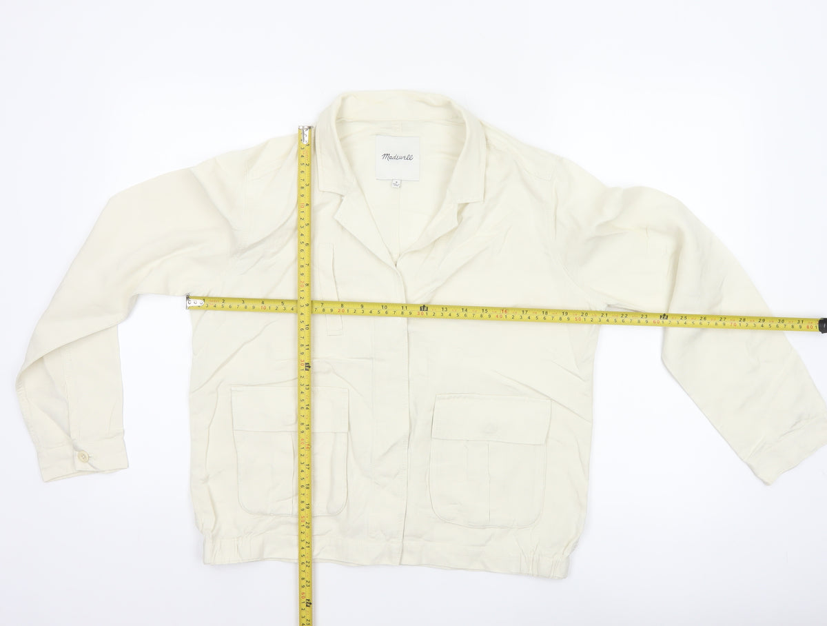 Madewell Women’s Ivory Linen Blend Utility Jacket Size M