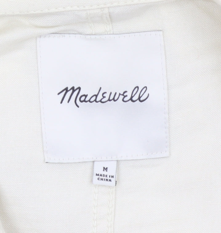 Madewell Women’s Ivory Linen Blend Utility Jacket Size M