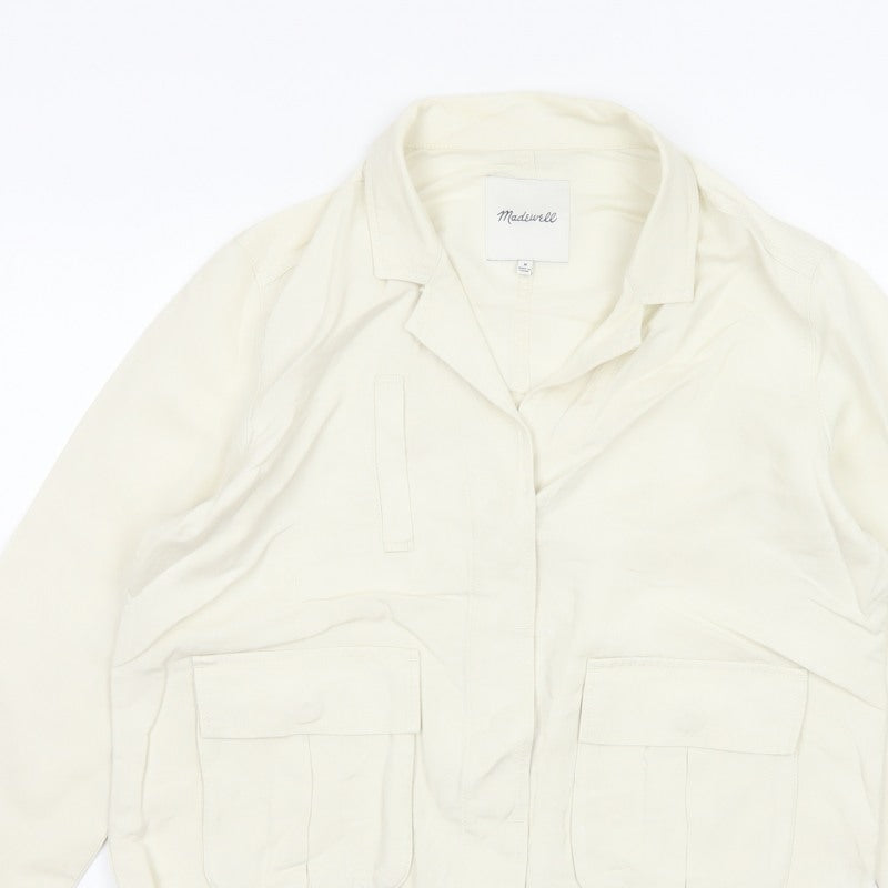 Madewell Women’s Ivory Linen Blend Utility Jacket Size M