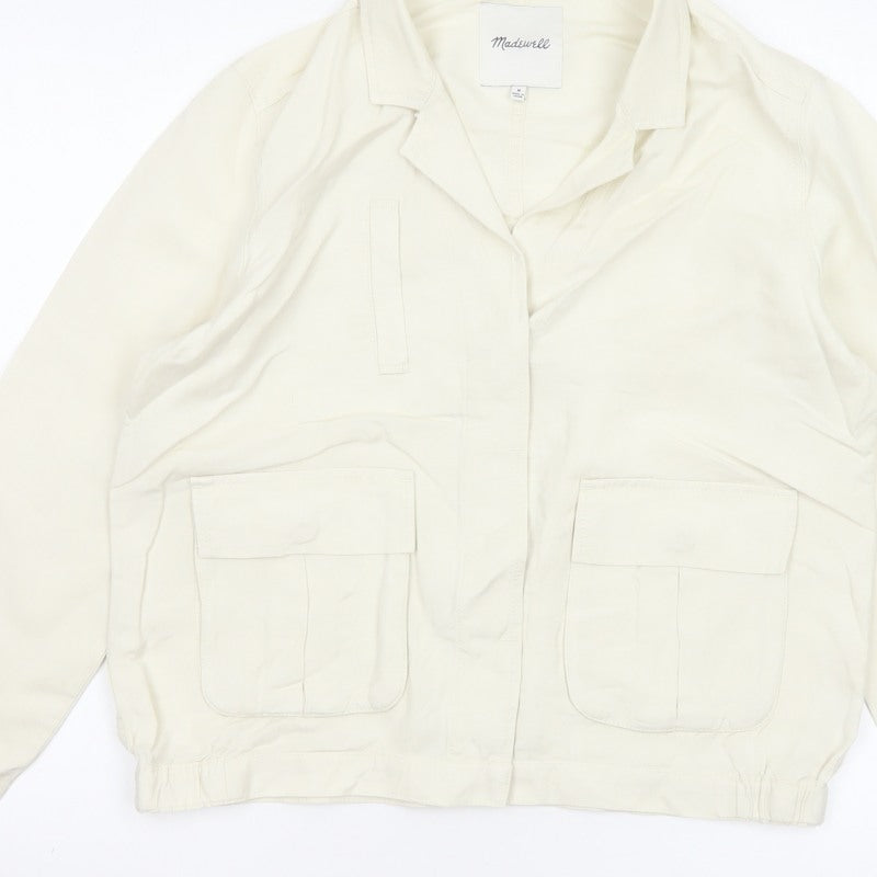 Madewell Women’s Ivory Linen Blend Utility Jacket Size M