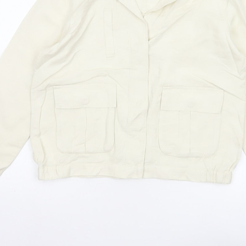 Madewell Women’s Ivory Linen Blend Utility Jacket Size M