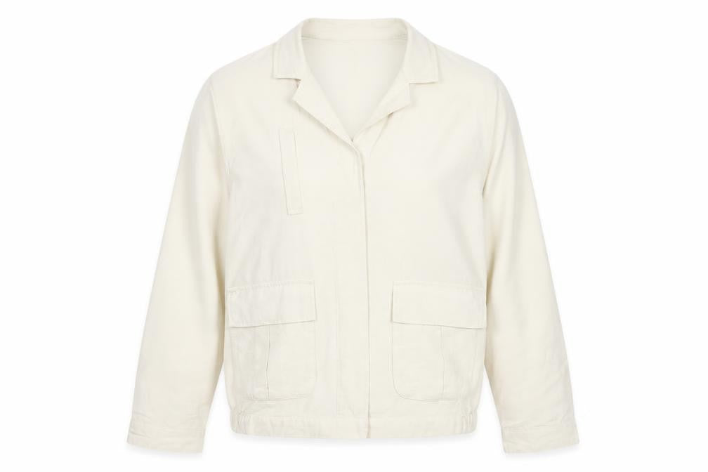 Madewell Women’s Ivory Linen Blend Utility Jacket Size M