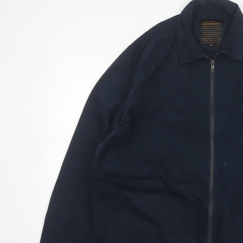 Next Supply Men’s Navy Blue XL Cotton Zip Workwear Jacket Collared