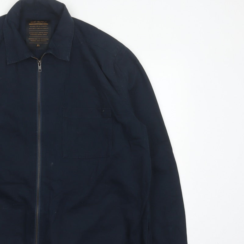 Next Supply Men’s Navy Blue XL Cotton Zip Workwear Jacket Collared