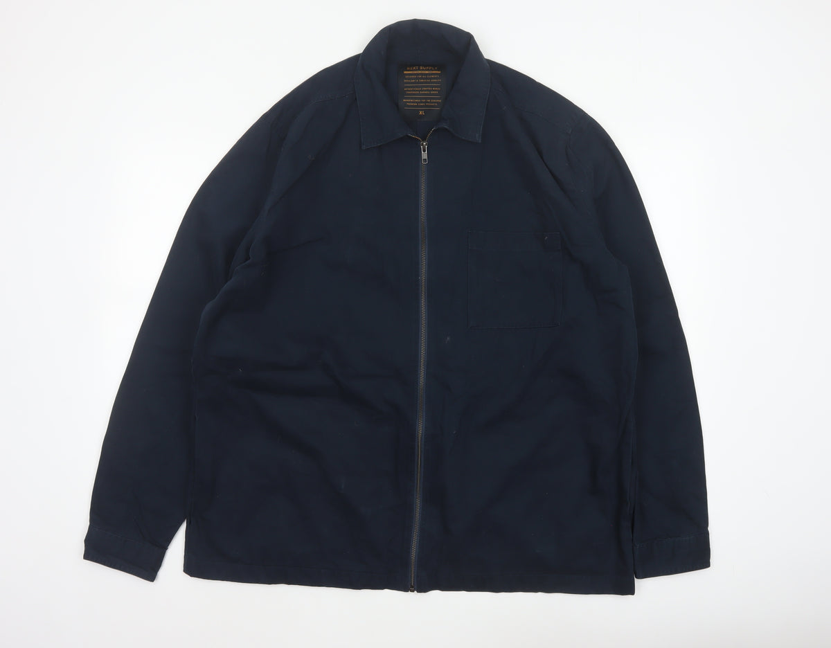 Next Supply Men’s Navy Blue XL Cotton Zip Workwear Jacket Collared