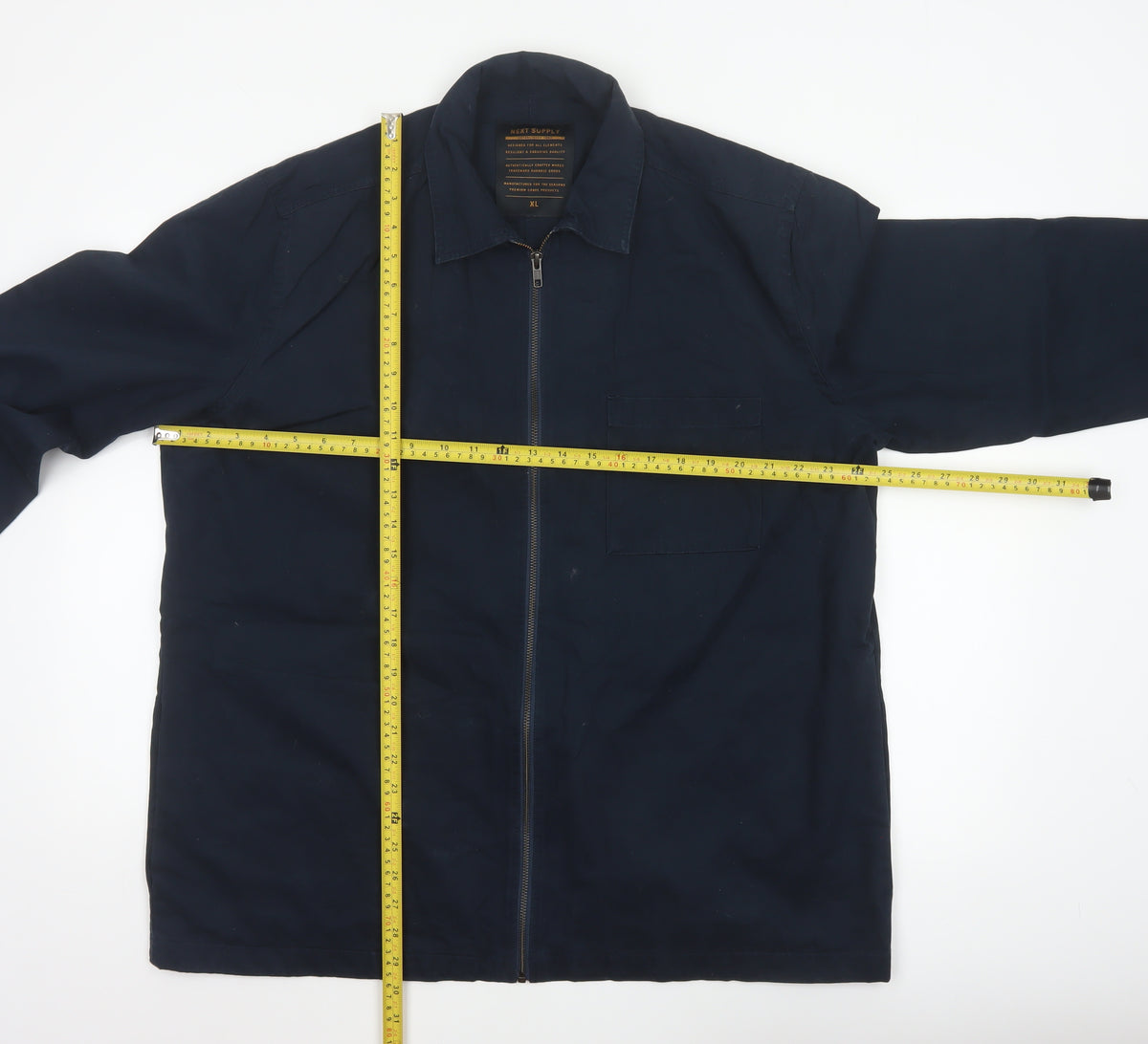Next Supply Men’s Navy Blue XL Cotton Zip Workwear Jacket Collared