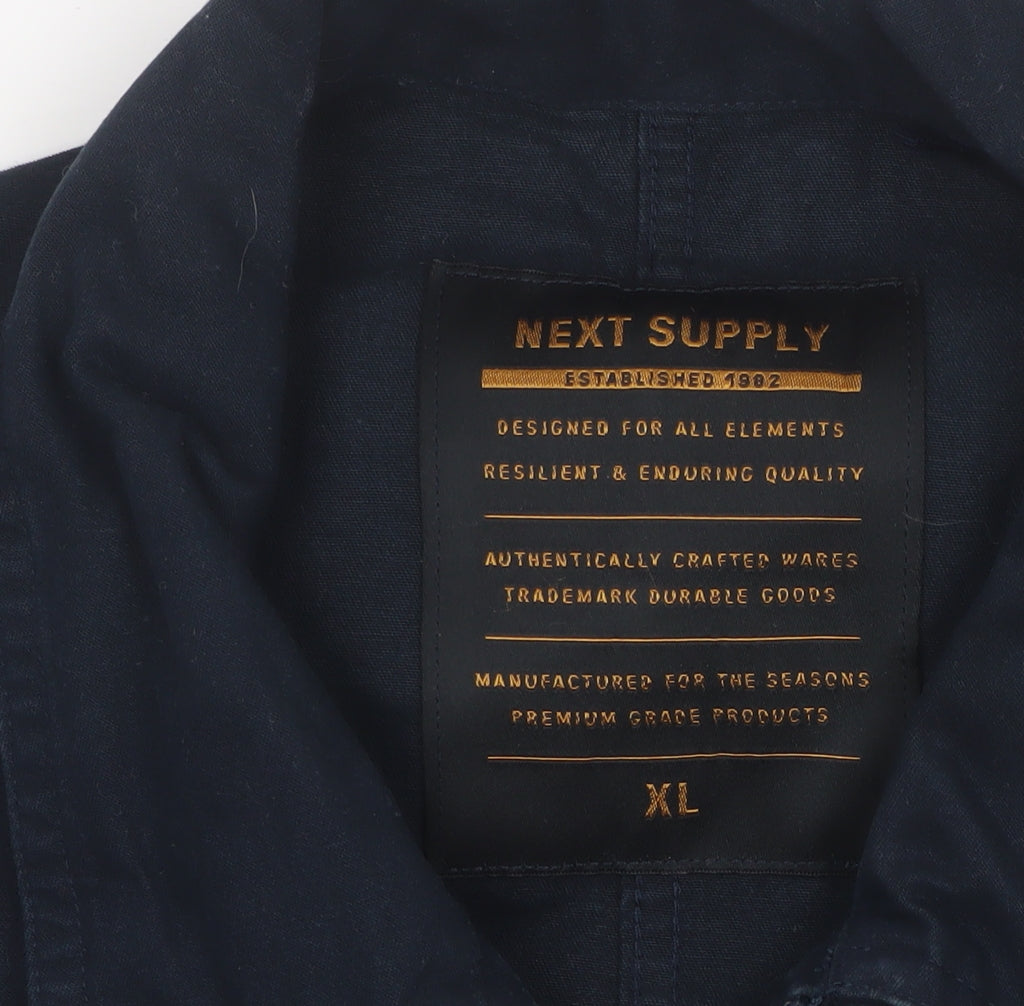 Next Supply Men’s Navy Blue XL Cotton Zip Workwear Jacket Collared