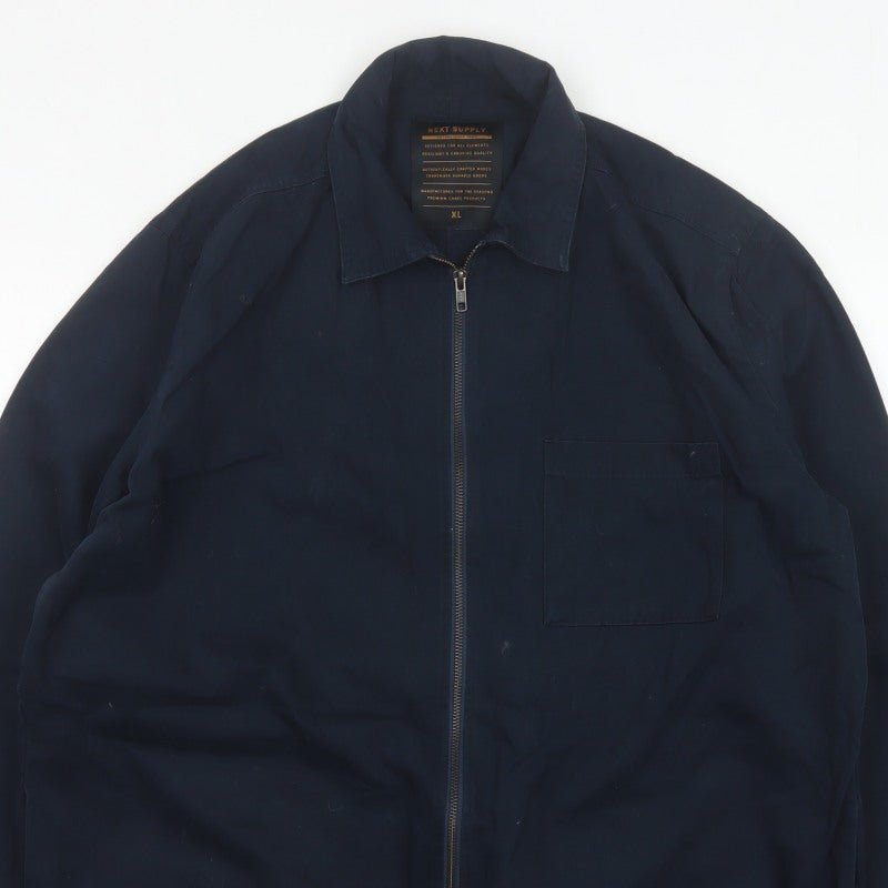 Next Supply Men’s Navy Blue XL Cotton Zip Workwear Jacket Collared