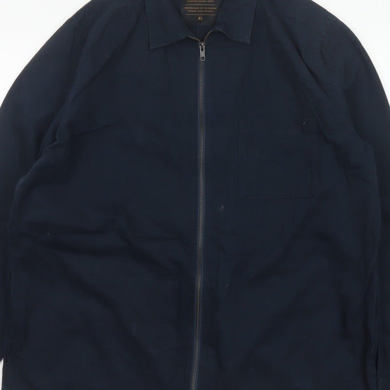 Next Supply Men’s Navy Blue XL Cotton Zip Workwear Jacket Collared
