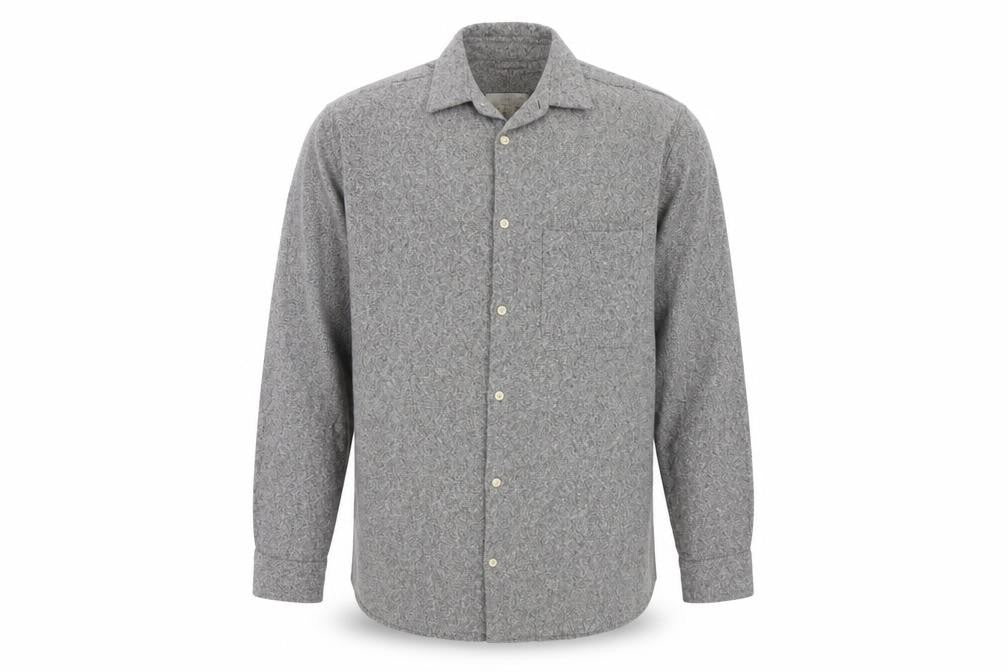 H&M LOGG Men’s Grey Herringbone Cotton Blend Long Sleeve Shirt L