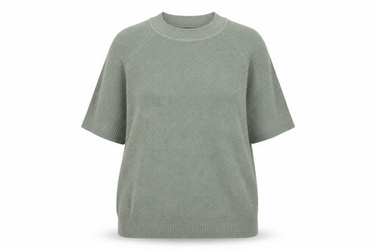 Marks and Spencer Women Green Size 14 Knit Crew Neck 3/4 Sleeve Top