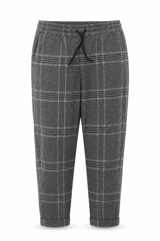 Marks and Spencer Women Grey Check Jogger Trousers UK 16 Regular