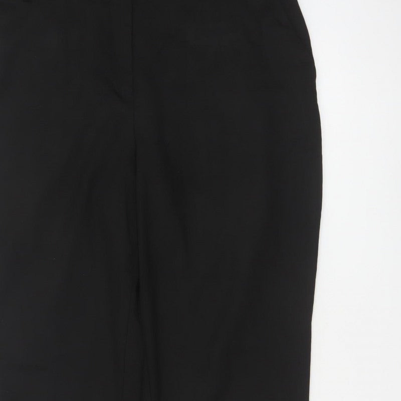 Next Women Black UK 16 Tall Straight Leg Work Trousers Pockets
