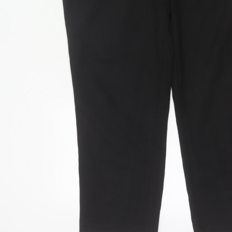 Next Women Black UK 16 Tall Straight Leg Work Trousers Pockets