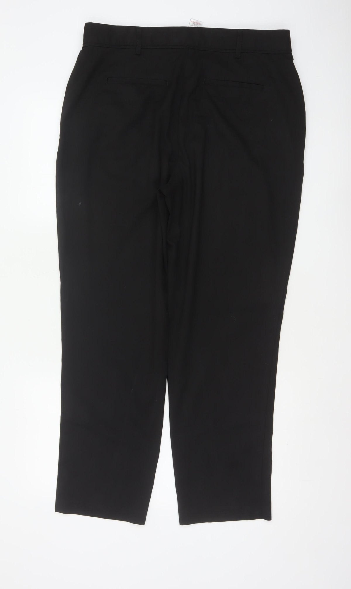 Next Women Black UK 16 Tall Straight Leg Work Trousers Pockets